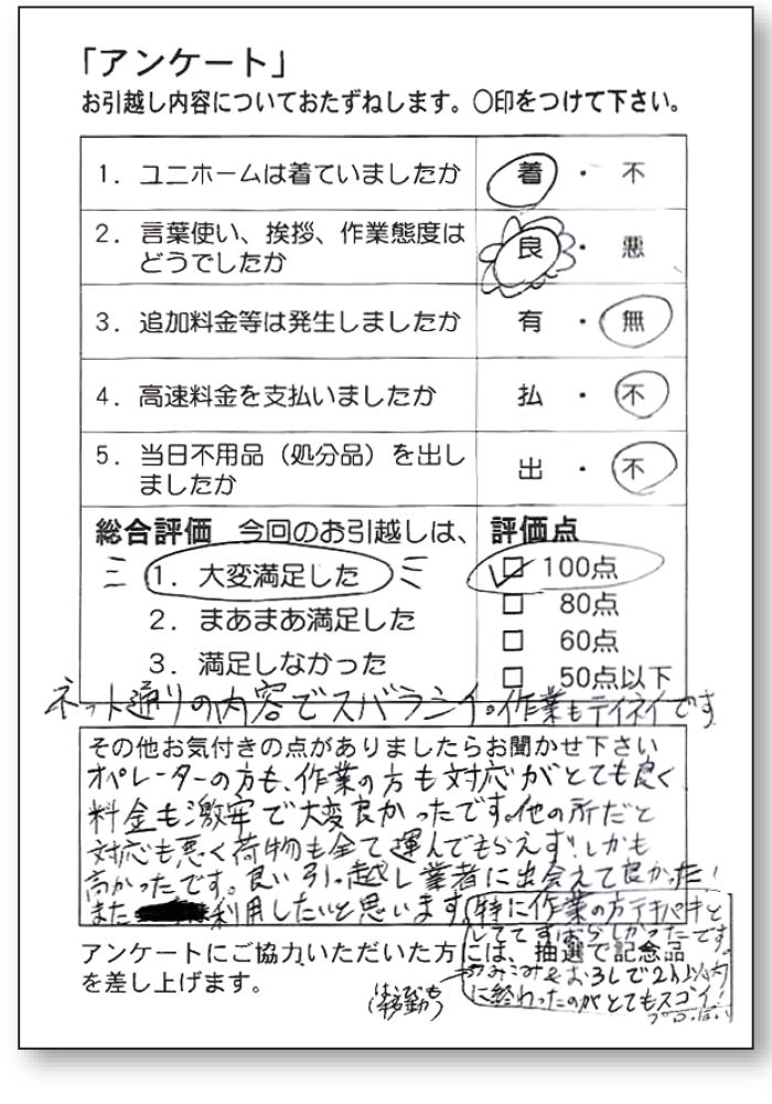 お客様の声2