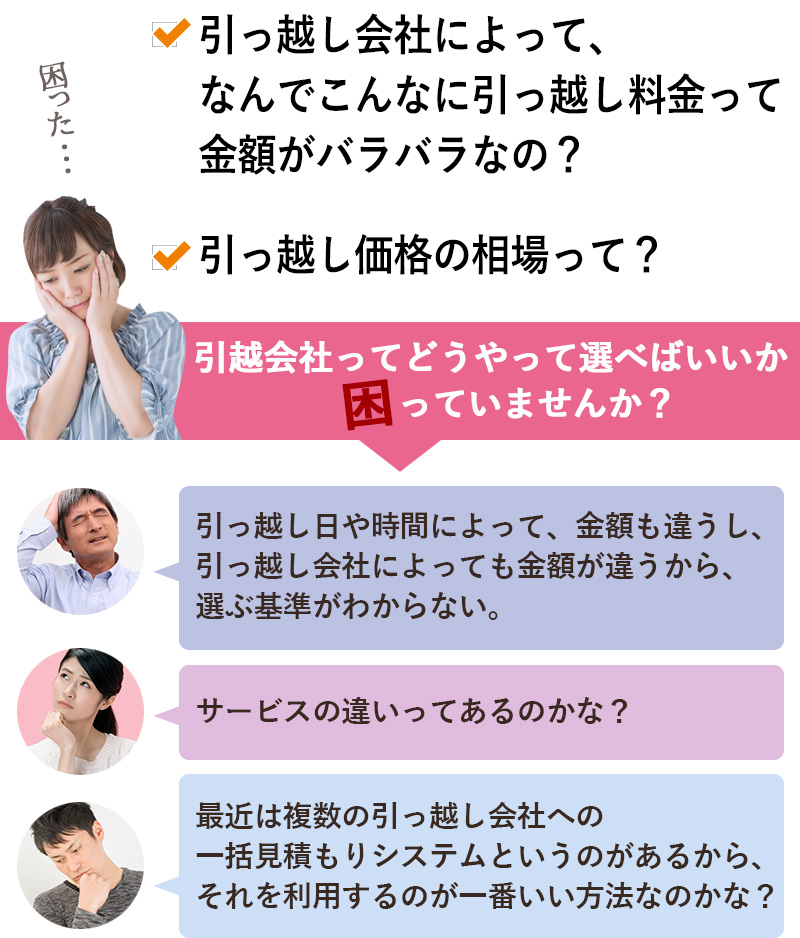 引越会社ってどうやって選べばいいか困っていませんか?